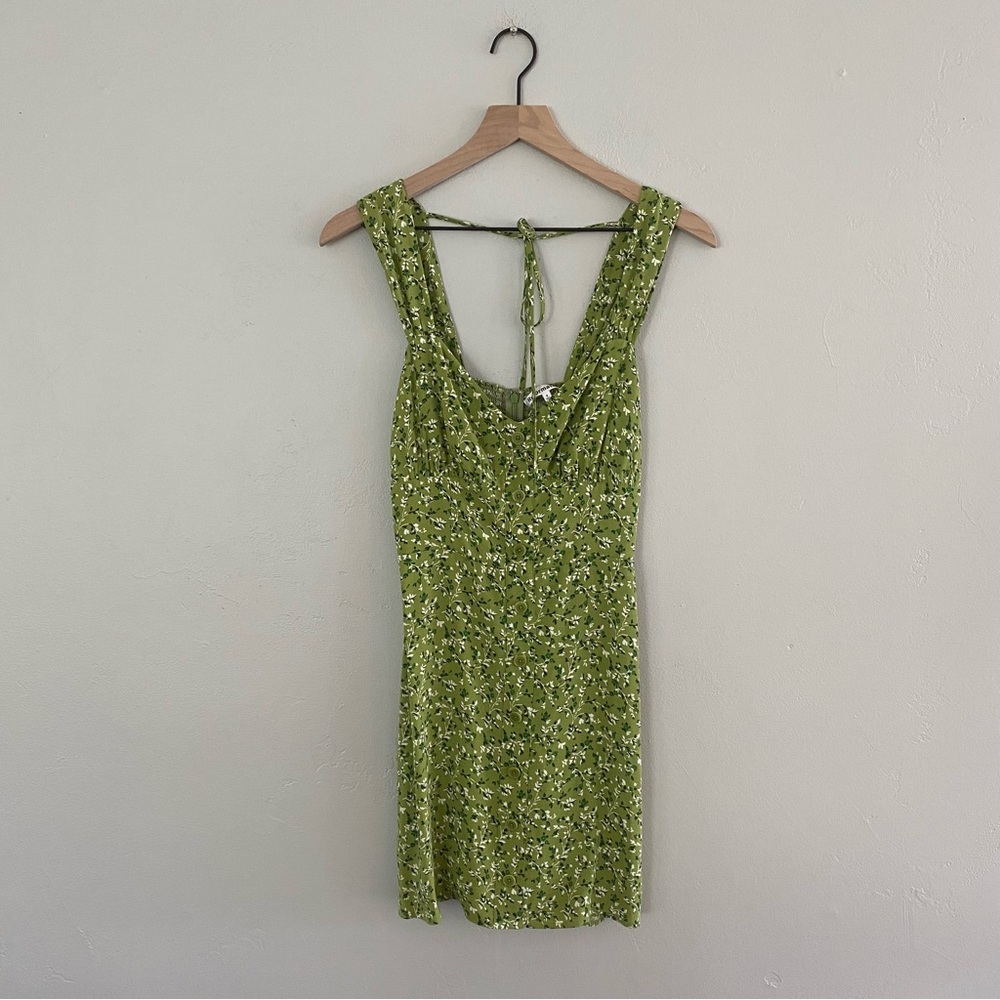 Reformation Green Lorelei Samantha Floral Print Mini Dress Size 4